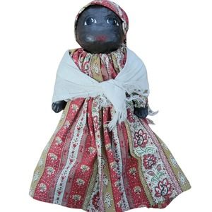 Vintage Paper Mache Ethnic Rag Folk Doll